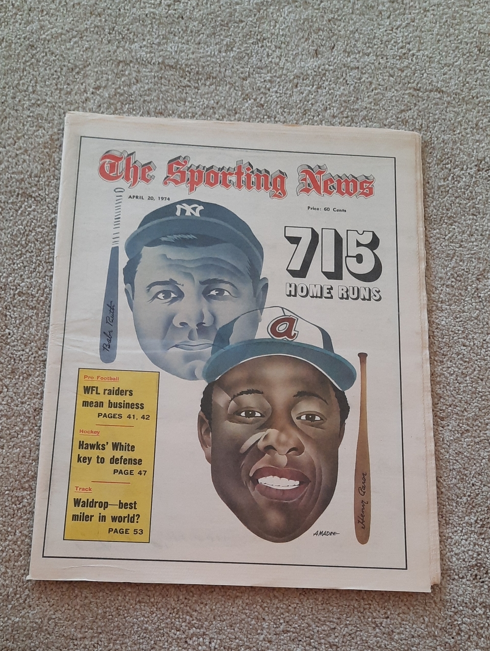 VTG 1974 The Sporting News 715 Home Runs Cover